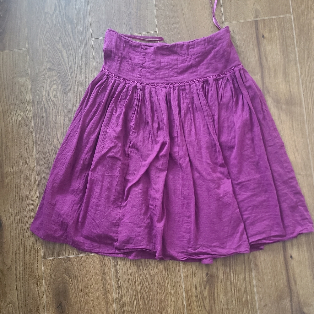 Ralph Lauren Drop Waist Cotton Midi Skirt